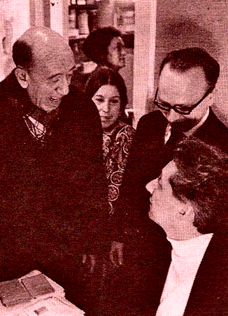 Bruxelles, 2 février 1970. Bob Claessens et Roger Somville lors de la sortie du livre "Pour le réalisme" de Somville