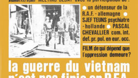 Affiche du Comité de soutien aux prisonniers de la RAF appelant à un meeting de solidarité à l’ULB