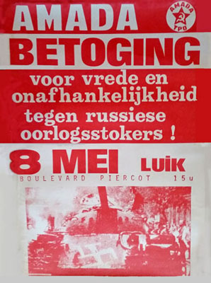 Affiche AMADA/TPO - Manifestation à Liège pour la liberté et l'independance contre les fauteurs de guerre russes