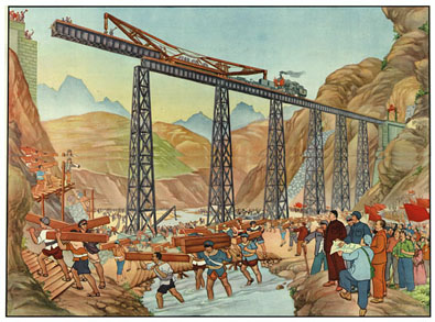 Construction du chemin de fer de Tianlan - 1952