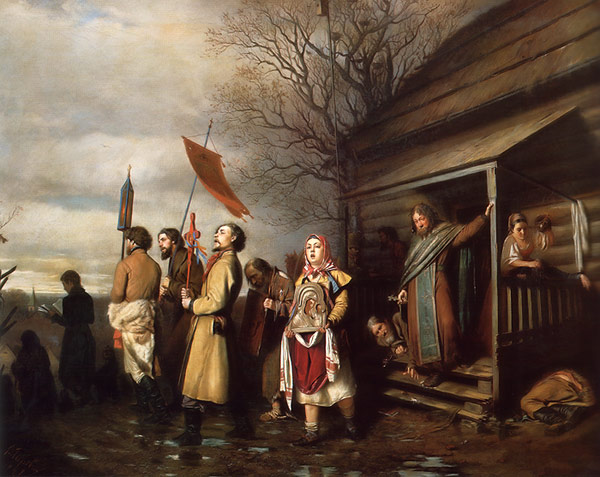 Vassili Perov-La procession pascale dans un village