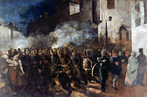 Pompiers courant à un incendie (1819)