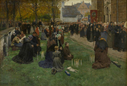 Frans Van Leemputten - De kaarskensprocessie te Scherpenheuvel (La procession aux chandelles à Scherpenheuvel) Panneau central