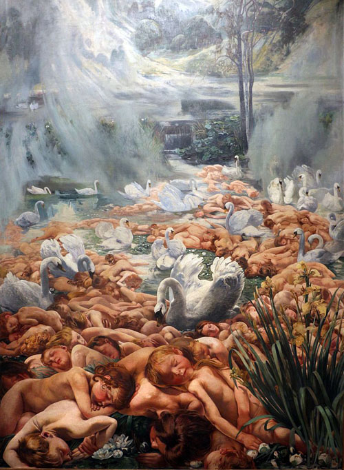 Léon Frédéric - Le ruisseau (Volet droit : L’eau - l’eau dormante)