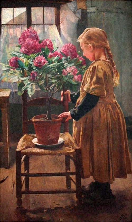 Léon Frédéric - Rhododendron en fleur