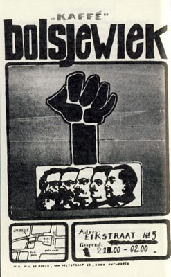Affiche pour le café Bochevik à Louvain, quartier général d'AMADA à l'époque