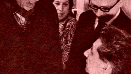 Bruxelles, 2 février 1970. Bob Claessens et Roger Somville lors de la sortie du livre "Pour le Réalisme" de Somville.