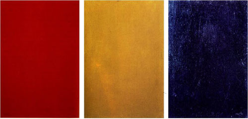 Alexandre Rodtchenko, Pure couleur rouge, Pure couleur jaune et Pure couleur bleue, 1921