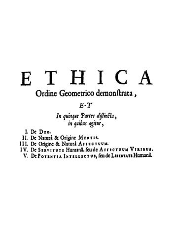 Page de titre de l’édition de 1708 de L’éthique de Spinoza