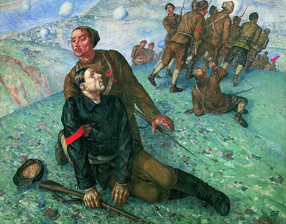 Kouzma Petrov-Vodkine, La mort du commissaire, 1928