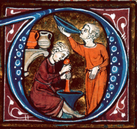 Détail d’une enluminure du Canon medicinae d’Avicenne