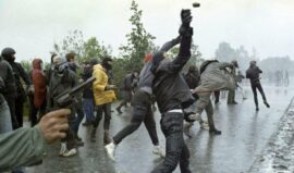 Des autonomes à Brokdorf le 7 juin 1986
