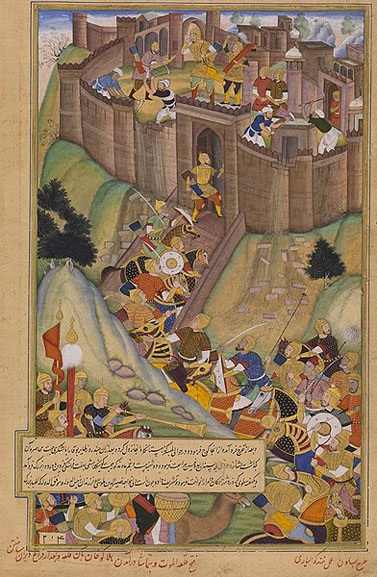 Miniature persane du 15e siècle présentant la forteresse d’Alamut