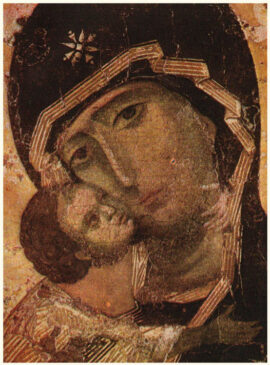 Notre-Dame de Vladimir, Icone des XIe-XIIe siècles ; faite à Constantinople.