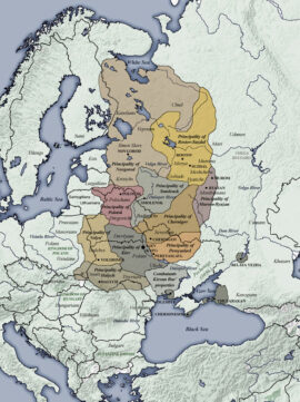 Carte des débuts de la Rus’ de Kiev