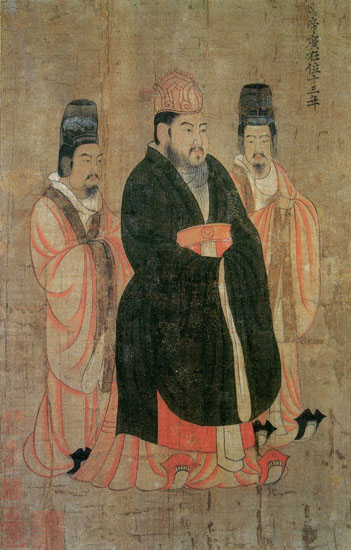 Portrait de l’empereur chinois Sui Yangdi, commandé en 643 par l’empereur Tang Taizong, peint par Yan Liben (600–673)