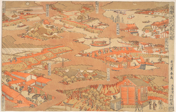Une vue d’Edo, par Utagawa Toyoharu