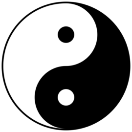 Le Taijitu, ou symbole chinois du Yin et du Yang, désigne l’énergie cosmique marquée par la dualité