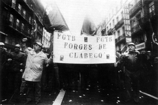 Manifestations des sidérurgistes de Clabecq