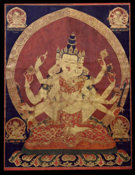 Guhyasamāja en union « tantrique » avec sa « parèdre » Sparshavajr, Tibet, 18e siècle