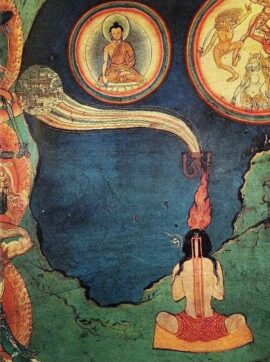 Méditation et « transfert de conscience », 10-12e siècle, dans un temple « secret » sur une toute petite île sur un lac derrière le Palais du Potala
