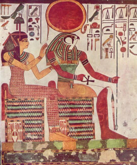 Ra et la déesse Imentet dans la tombe de Nefertari, 13e siècle avant notre ère