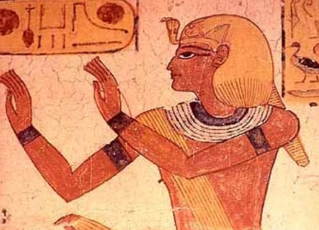Portrait de Ramsès IX dans sa tombe. Son règne dura de 1129 à 1111 avant notre ère