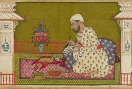 Le poète Nusrati écrivant (en 1657) Gulshan-i ʿishq, Le Jardin de roses de l’amour, 1743