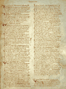 Une page du « Livre du Jugement dernier », 1086
