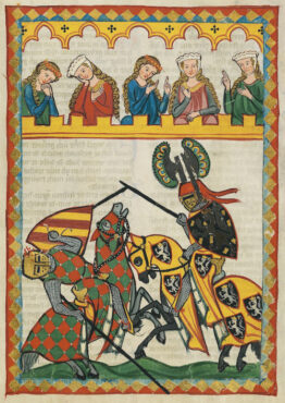 Une joute dans le Codex Manesse (1305-1315)