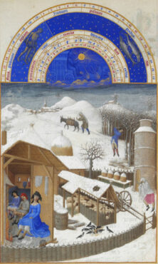 Le mois de février dans Les Très Riches Heures du duc de Berry, 1412