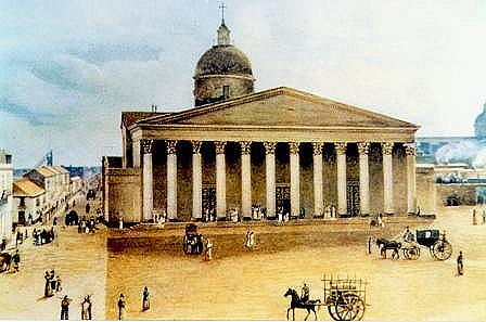 Une vue de la cathédrale de Buenos Aires en 1829
