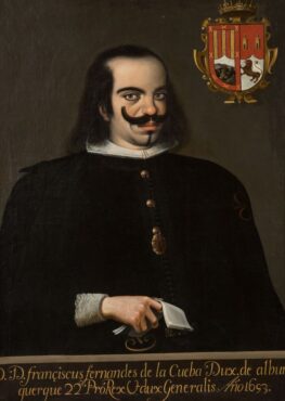 Francisco Fernández de la Cueva y Enriquez de Cabrera, 8e duc d’Alburquerque, 6e marquis de Cuéllar, 8e comte Ledesma, fut Vice-roi de Nouvelle Espagne de 1653 à 1660 ; à sa mort, sa fille se maria à son frère afin que celui-ci récupère le titre de duc