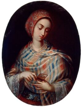 Femme au Mexique avec un rebozo, par Juan Rodríguez Juárez, 1750