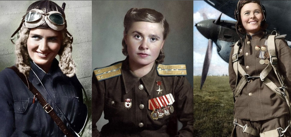 L’Ukrainienne Maria Dolina (1922-2010), pilote Héros de l’Union soviétique, Ordre de Lénine, deux fois Ordre du Drapeau rouge, Ordre de la Guerre patriotique, Médaille du Courage, Médaille pour la victoire sur l’Allemagne dans la Grande Guerre patriotique de 1941-1945