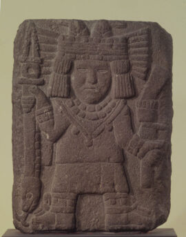 Relief avec la déesse aztèque du maïs, Chicomecóatl