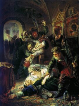 Constantin Makovski, Fédor II et sa mère Maria assassinés par les agents du faux Dimitri, 1862