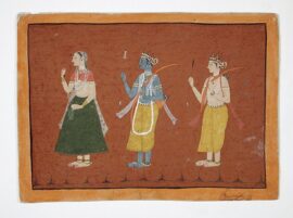 Rāma, Sītā et Lakṣmaṇa, Himachal Pradesh, vers 1690