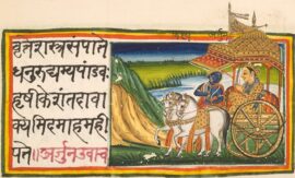 Kṛṣṇa et Arjuna, représentation du 19e siècle