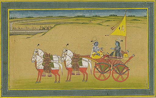 Kṛṣṇa et Arjuna, début du 19e siècle