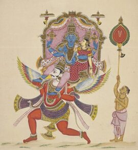 Vishnou et Lakshmi transportés par Garuda, vers 1820