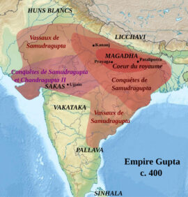 L’Empire gupta à son apogée (wikipédia)