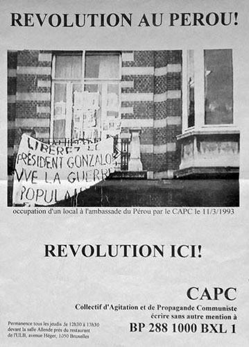 Occupation de l'ambassade du Pérou en soutien au PCP et à la Guerre populaire - Bruxelles, le 11 mars 1993