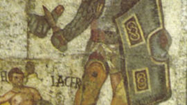 Mosaïques romaines avec combats de gladiateurs (Musée Borghese, Rome)