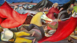 Forces murales (Louis Deltour, Edmond Dubrunfaut, Roger Somville) "Assassinat de Tayenne à Roux en 1932"
