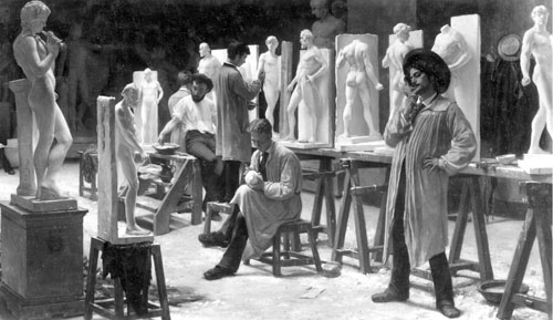 Louis Pion - Atelier van de beeldhouwer (L'atelier du sculpteur)