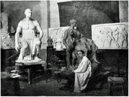 Constantin Meunier dans son atelier 