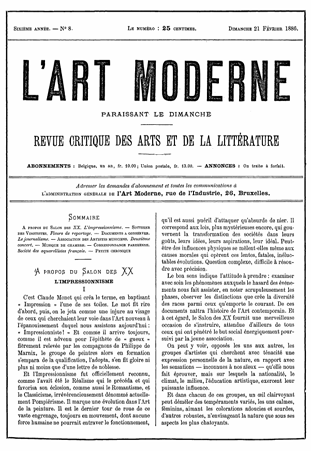 L'art Moderne - 21 février 1886
