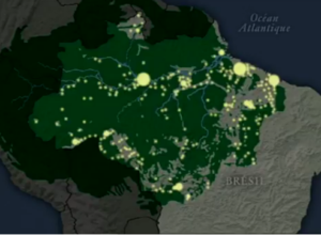 La lumière des villes dans l’Amazonie