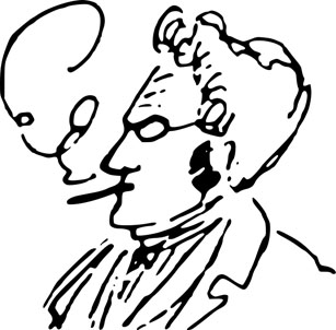 Max Stirner dessiné par Friedrich Engels, en 1842.